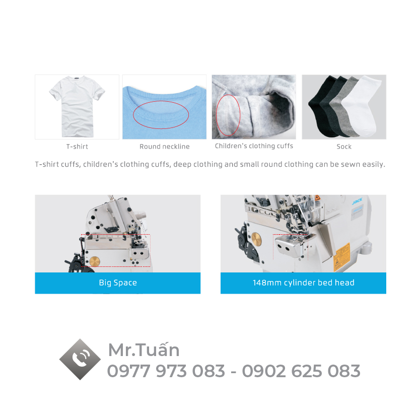 Alternative view of Máy vắt sổ bo tay Jack JK 797TDI